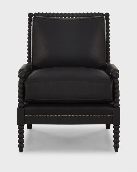 Old Hickory Tannery Graham Leather Spindle Chair | Horchow inside The Enduring Appeal of Petite Hickory Spindle Benches